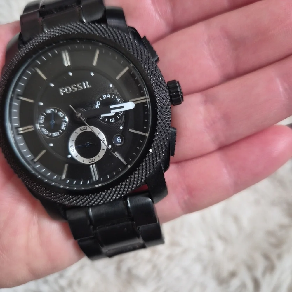 Mens Fossil Watch FS 4552 251004 Black Chronograph Heavy Large Utility Streetwea - Picture 9 of 11